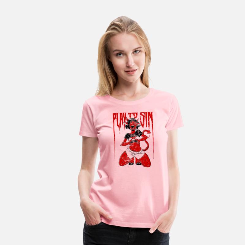 Play to Sin Gamer Sexy Red Cartoon Devil Girl