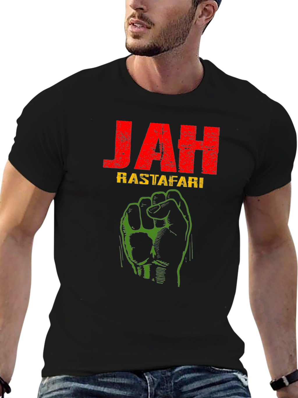 JAH Rastafari Fist Graphic T-Shirt