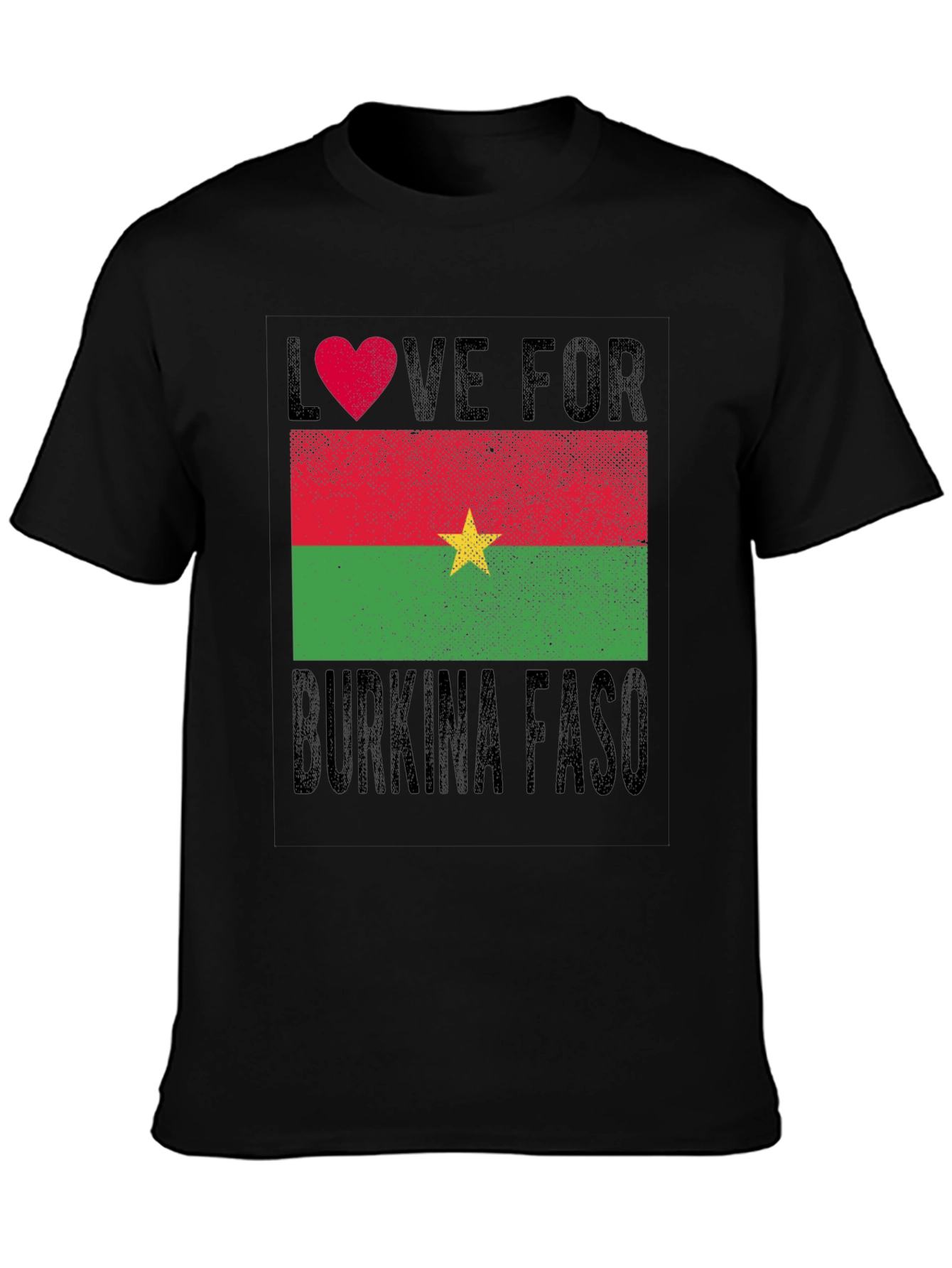 Burkina Faso Flag Heart T-Shirt - Love for Country Tee