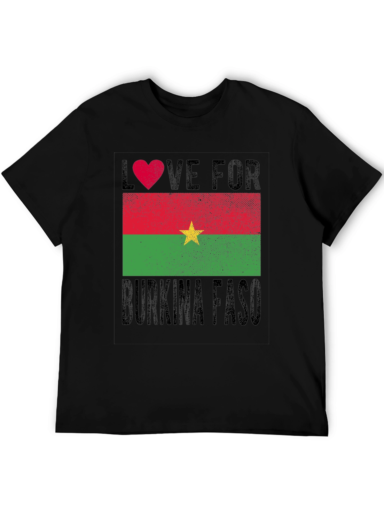 Burkina Faso Flag Heart T-Shirt - Love for Country Tee