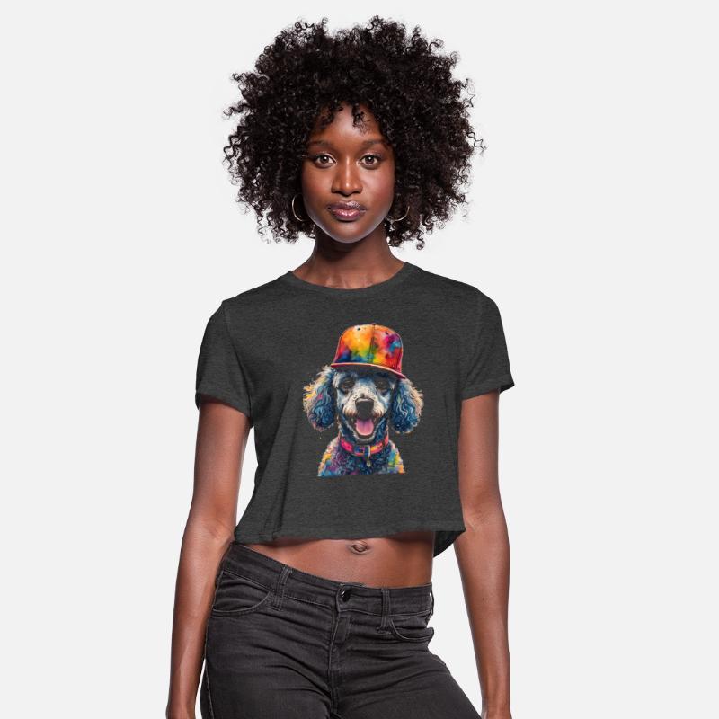 Poodle Snapback Cap Dog Colorful Funny Animal Prin