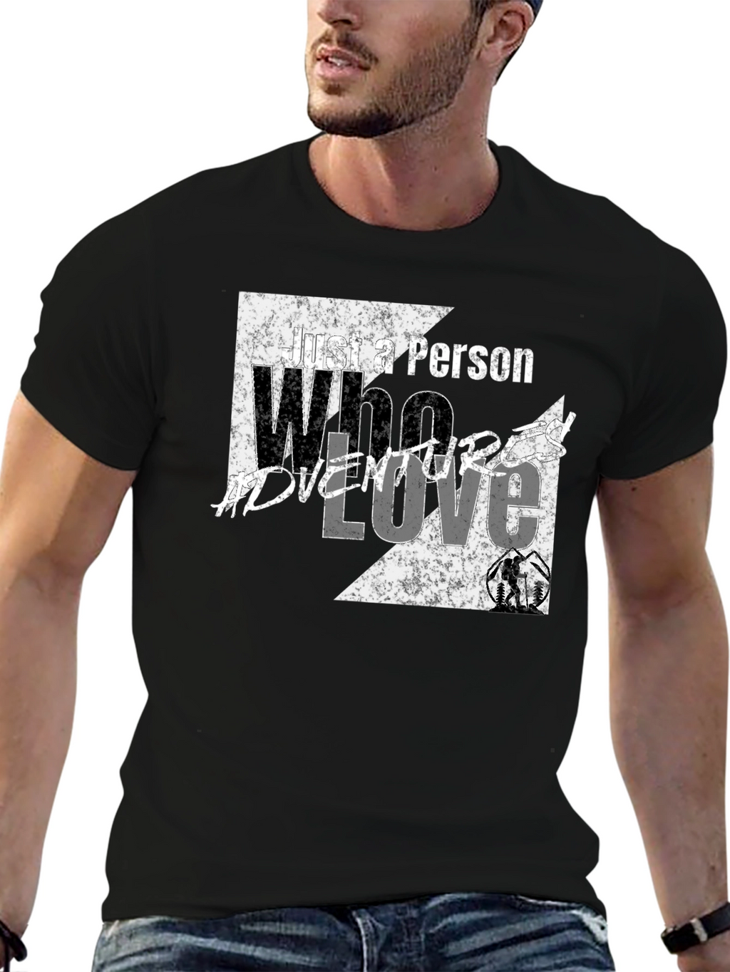 Adventure Love Black Graphic Tee