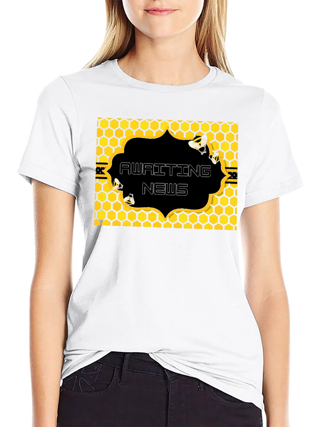 Awaiting News Bee Honeycomb T-Shirt