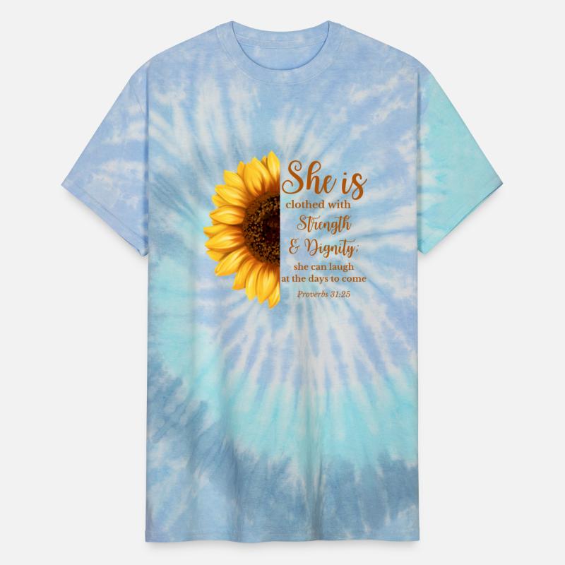 Proverbs 31:25 Half Sunflower, Christian Quote