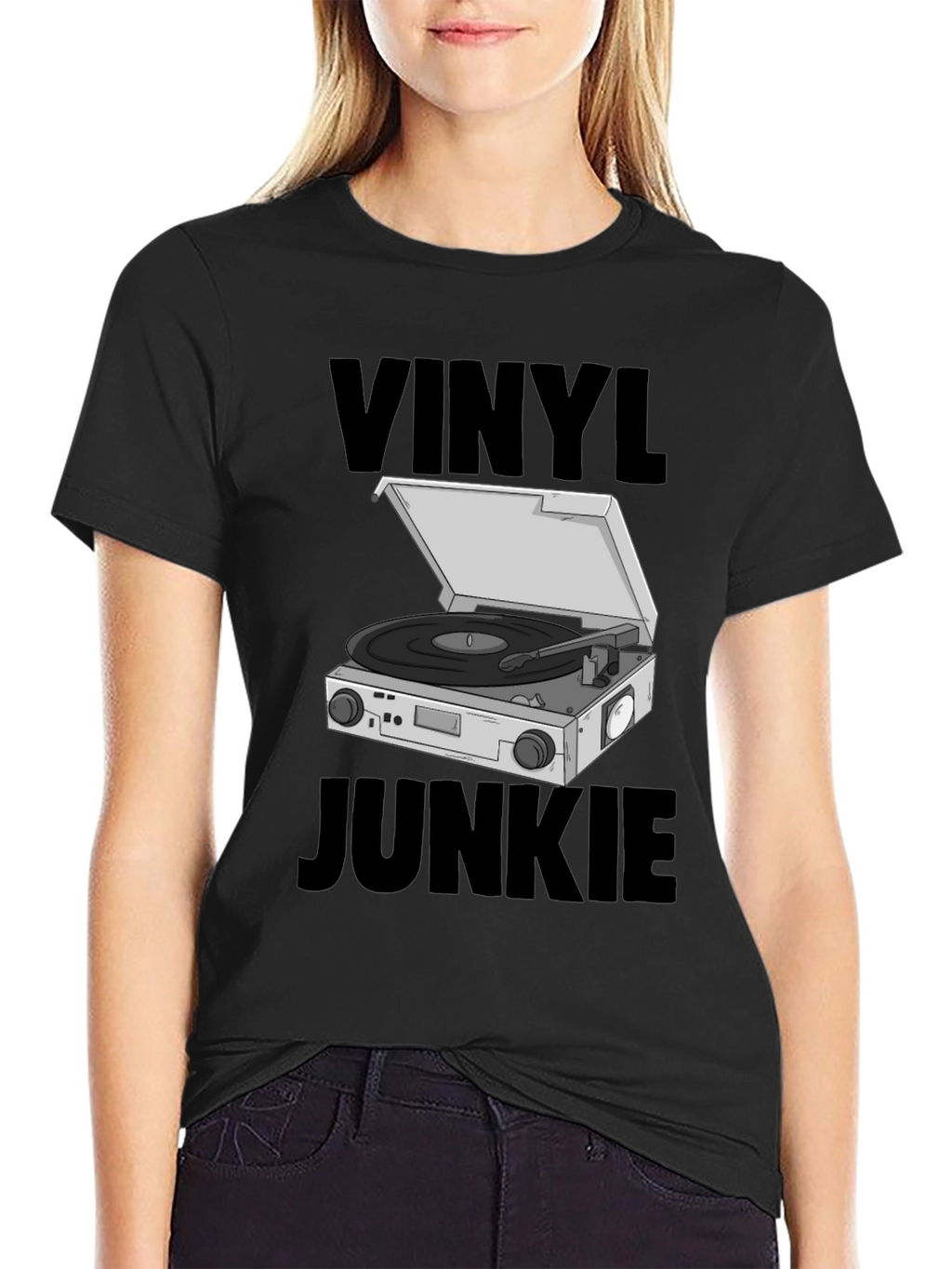 Vinyl Junkie Graphic Tee - Music Lover T-Shirt