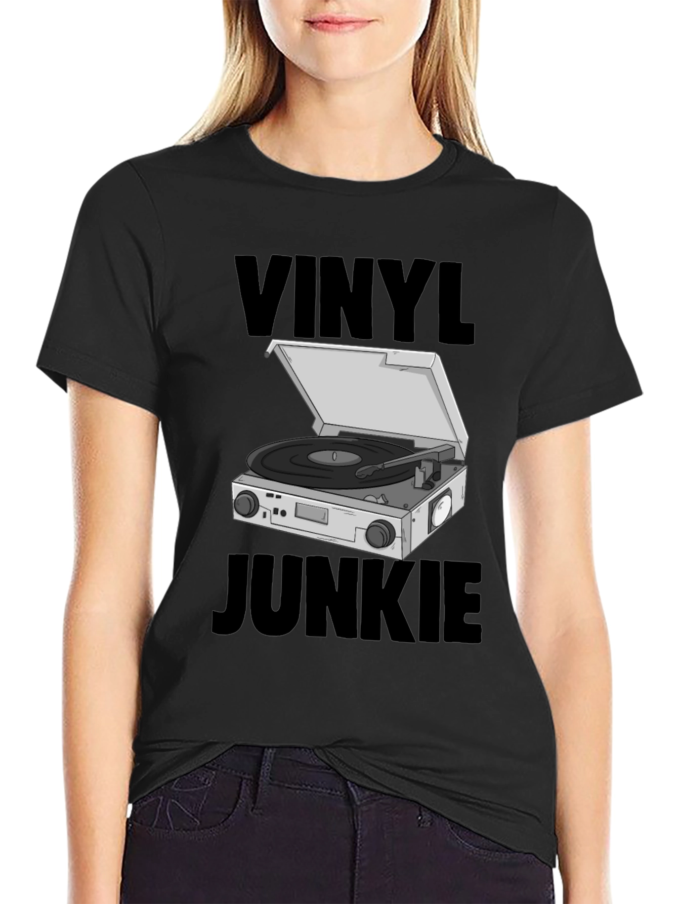 Vinyl Junkie Graphic Tee - Music Lover T-Shirt