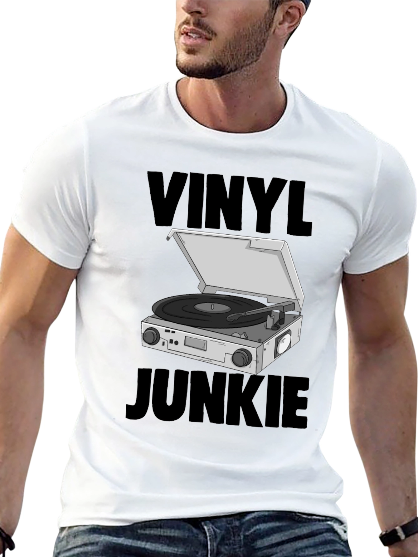Vinyl Junkie Graphic Tee - Music Lover T-Shirt