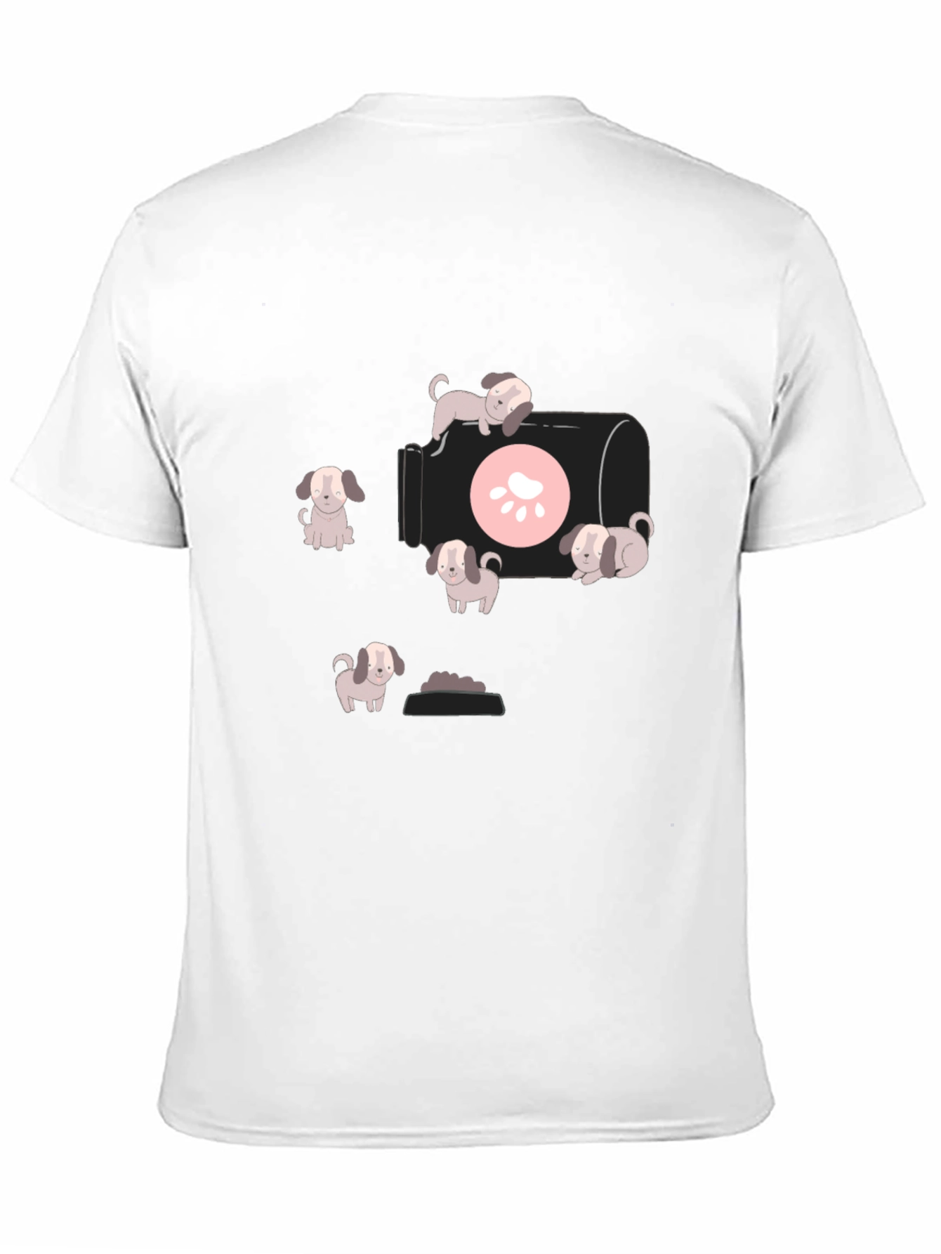 Cute Puppy Graphic T-Shirt - Black
