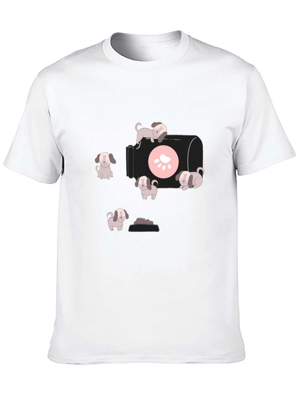 Cute Puppy Graphic T-Shirt - Black