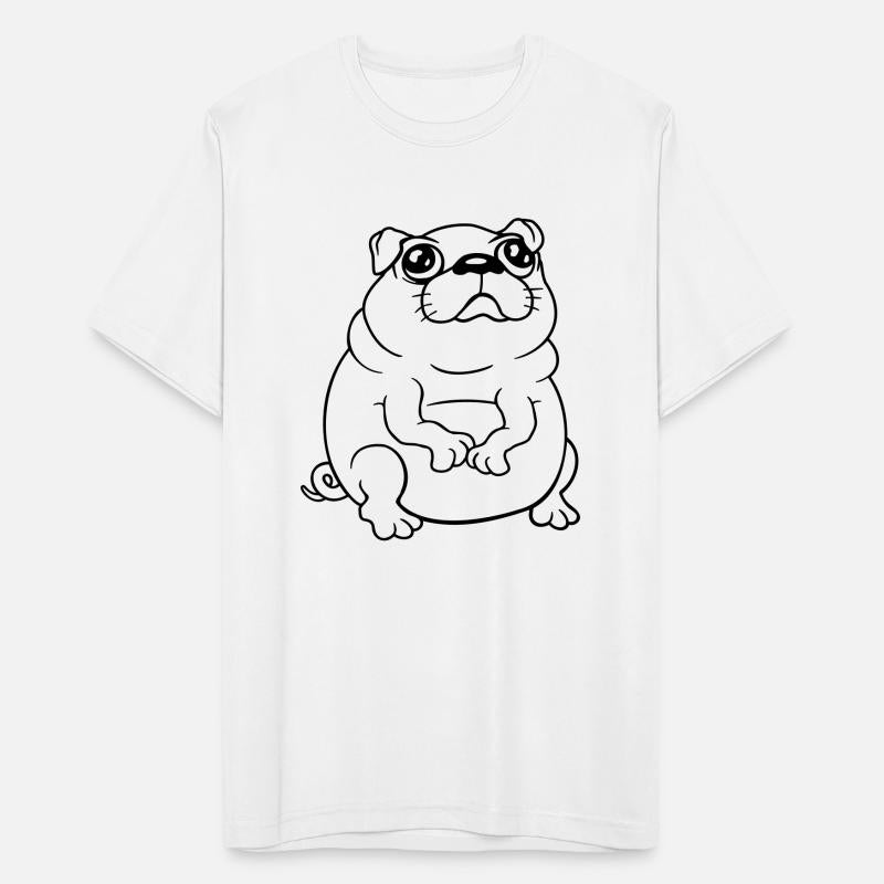 Pug Dog Sits Small Begging Fat Looks Sad Hungry