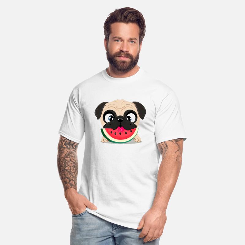Pug with Watermelon, Fruity Dog Design