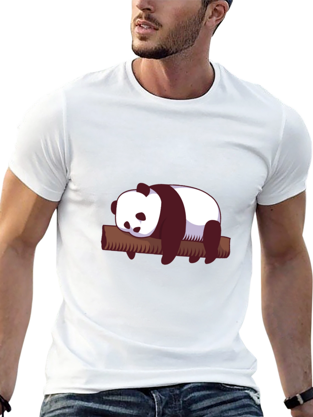 Cute Panda on Branch Graphic T-Shirt