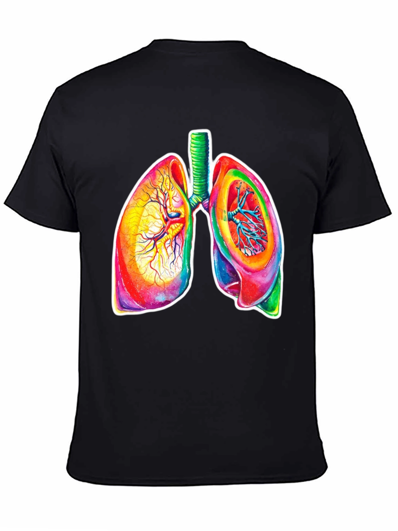 Colorful Lungs Graphic Tee - Anatomical Art