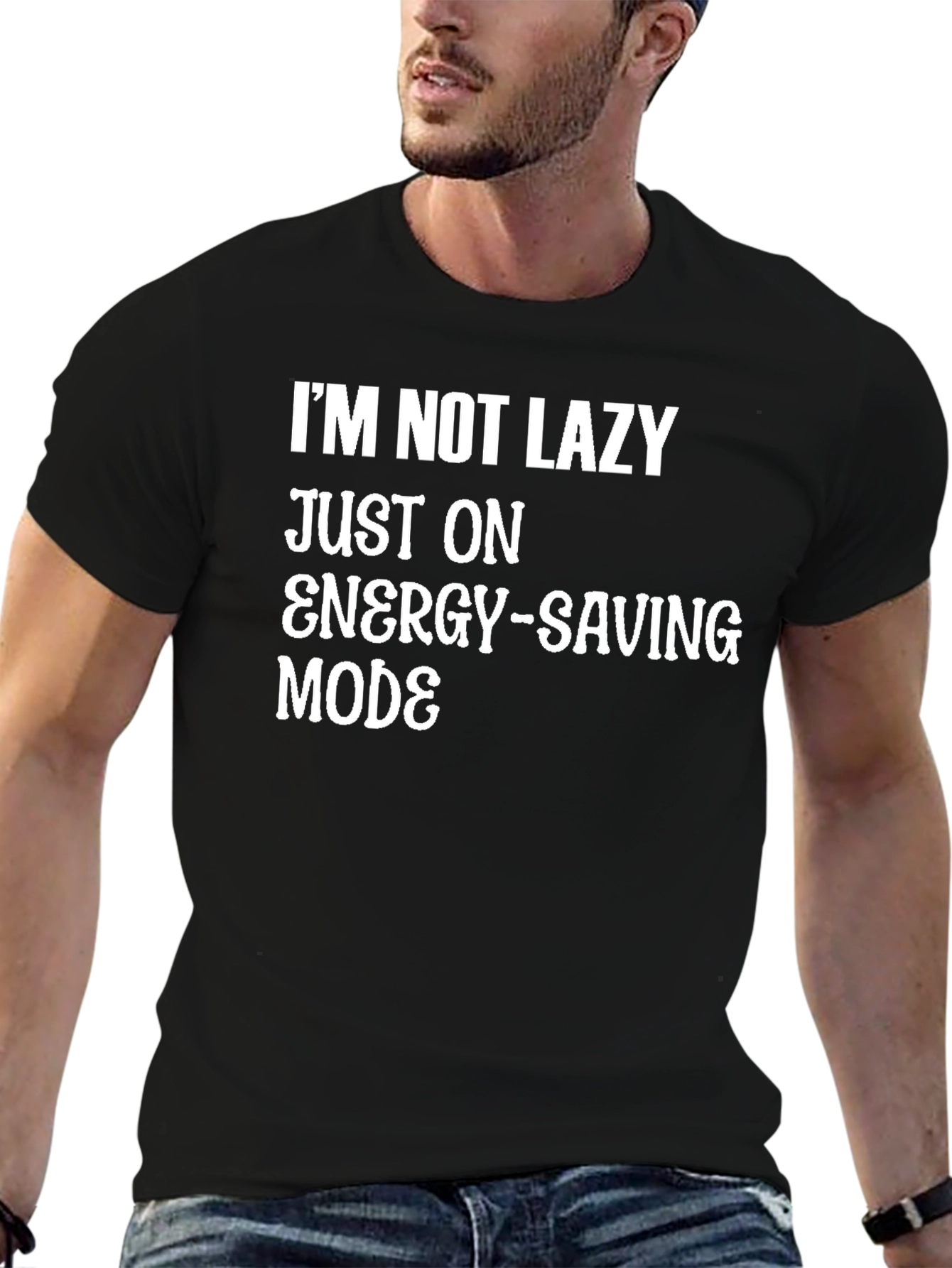 Funny Energy-Saving Mode Graphic T-Shirt