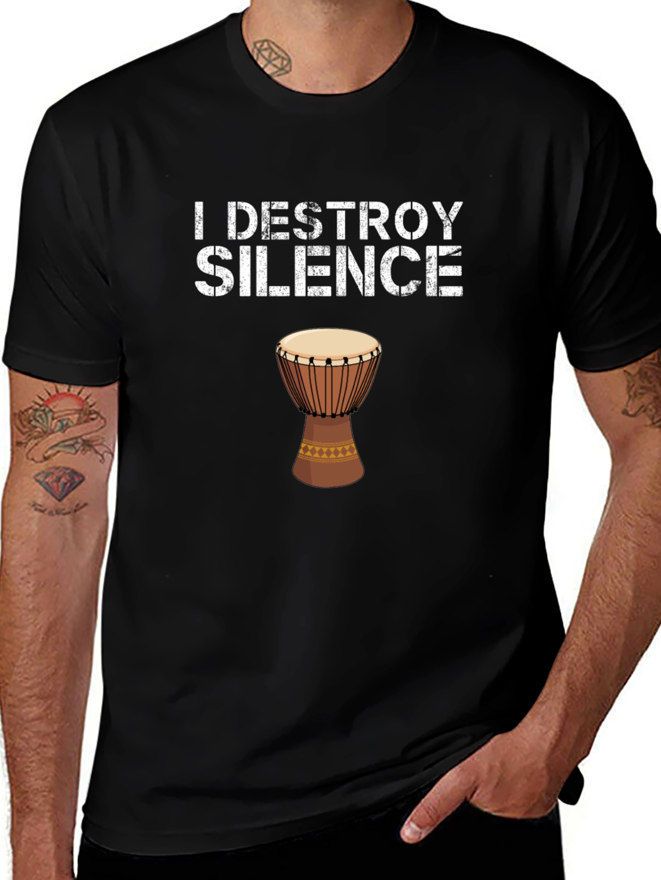 I Destroy Silence Djembe Drum Graphic Tee