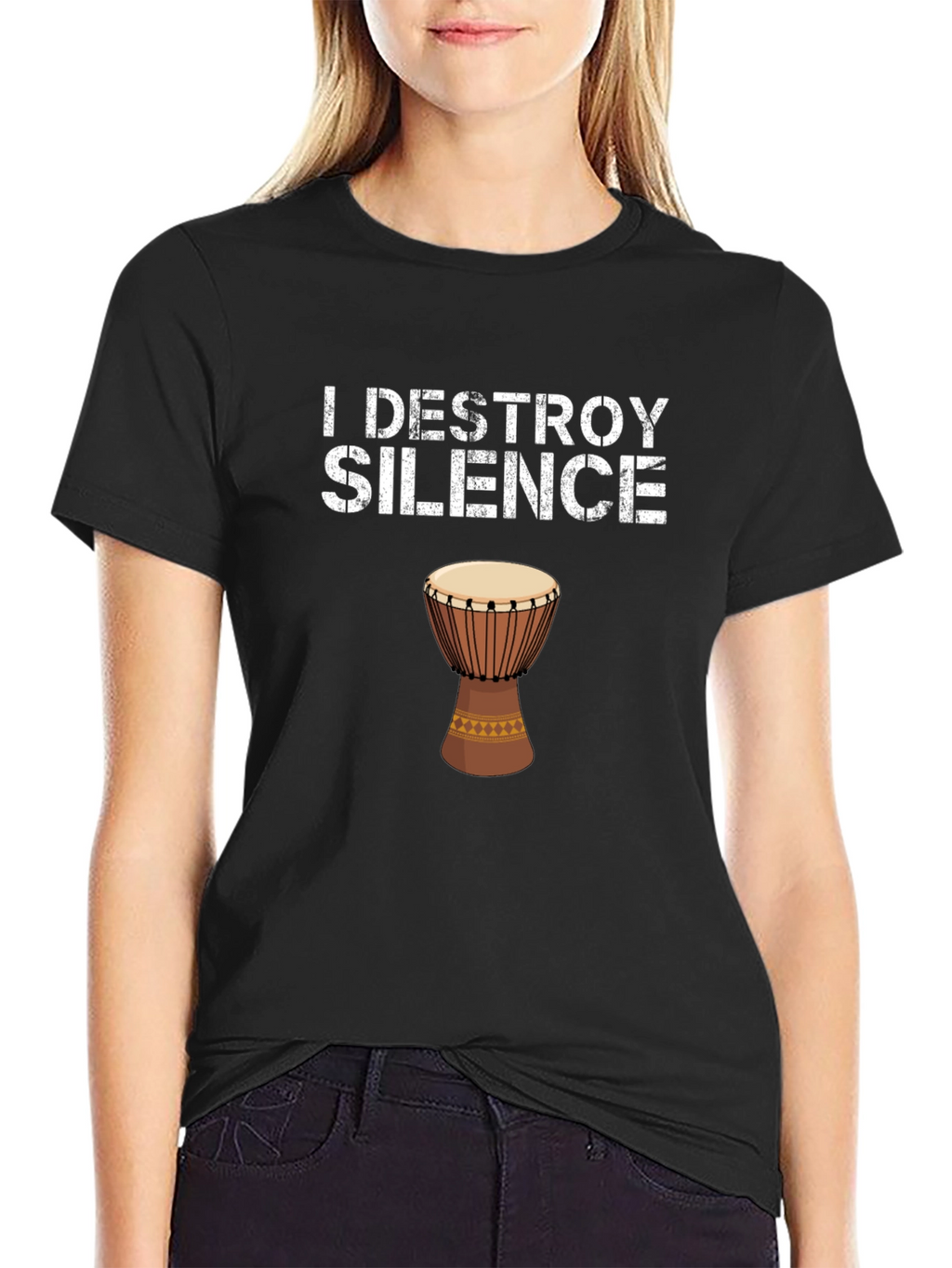 I Destroy Silence Djembe Drum Graphic Tee
