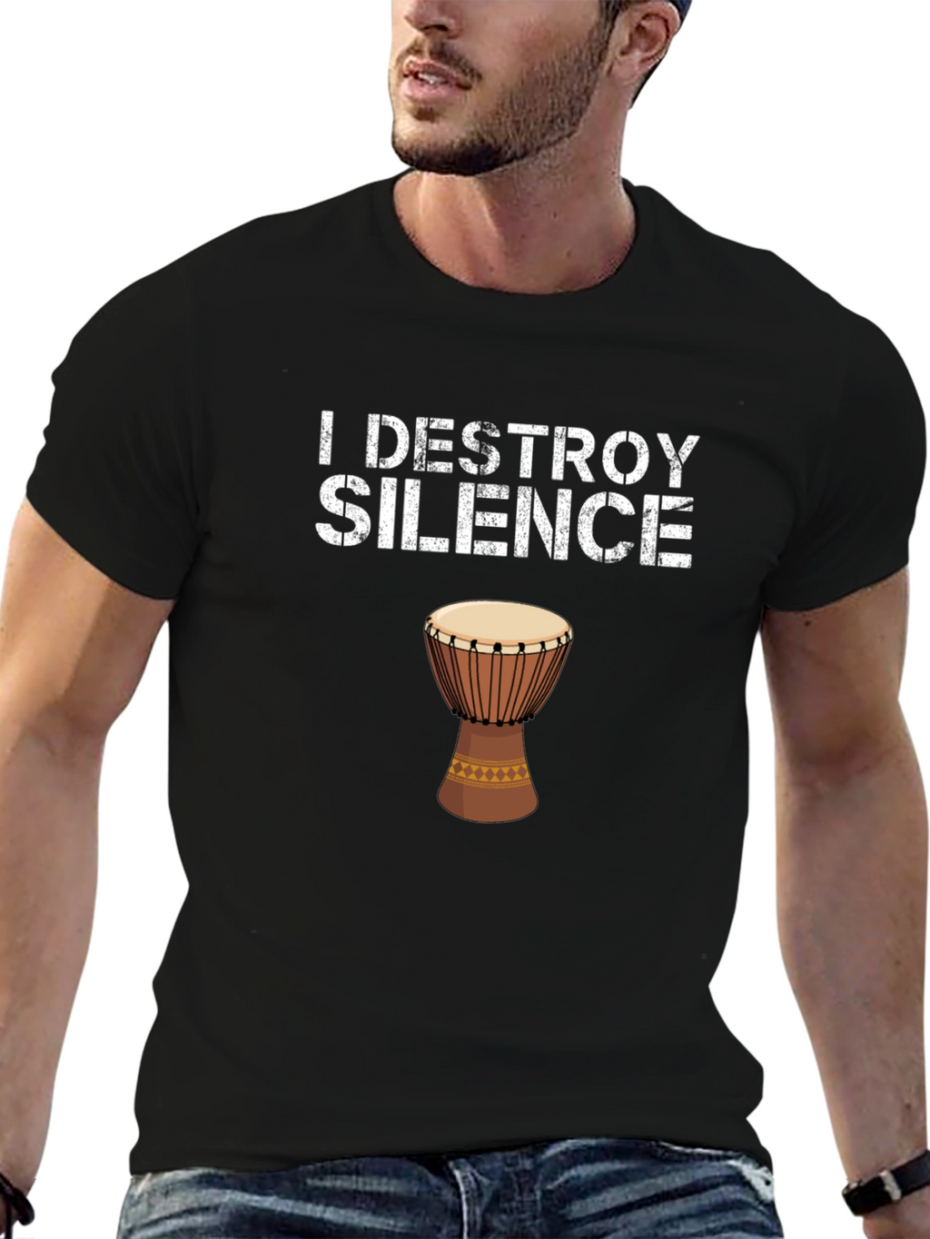 I Destroy Silence Djembe Drum Graphic Tee
