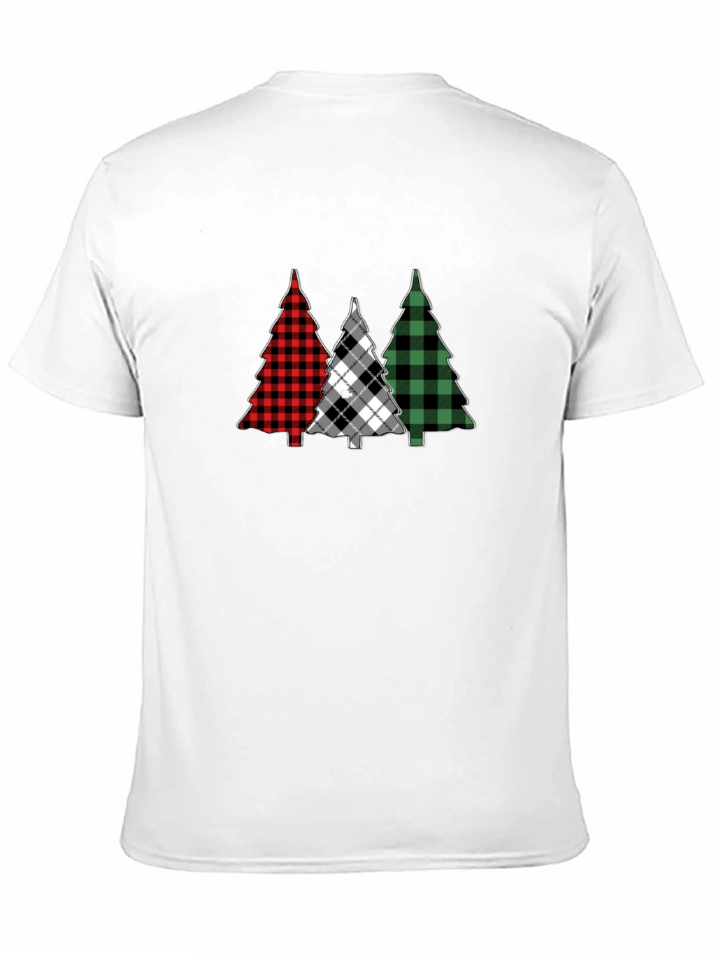 Plaid Christmas Tree Graphic Tee - Holiday Style