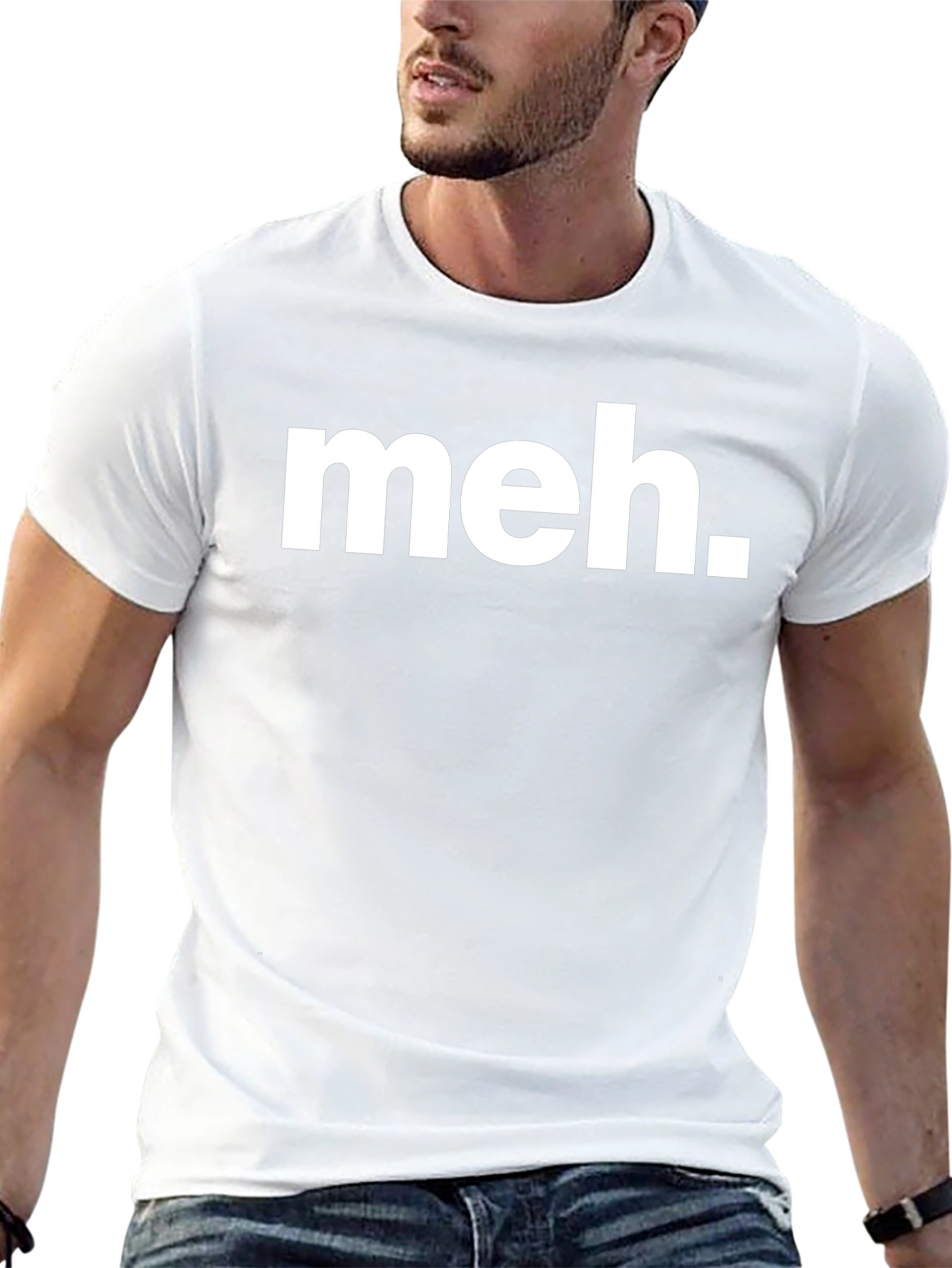 Meh T-Shirt - Black Crew Neck Tee