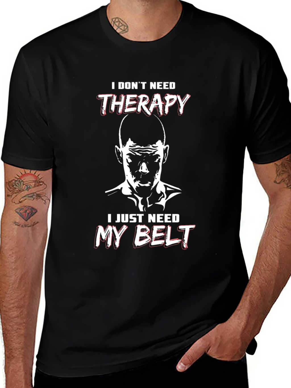 Therapy Belt Black T-Shirt - Martial Arts Motivation