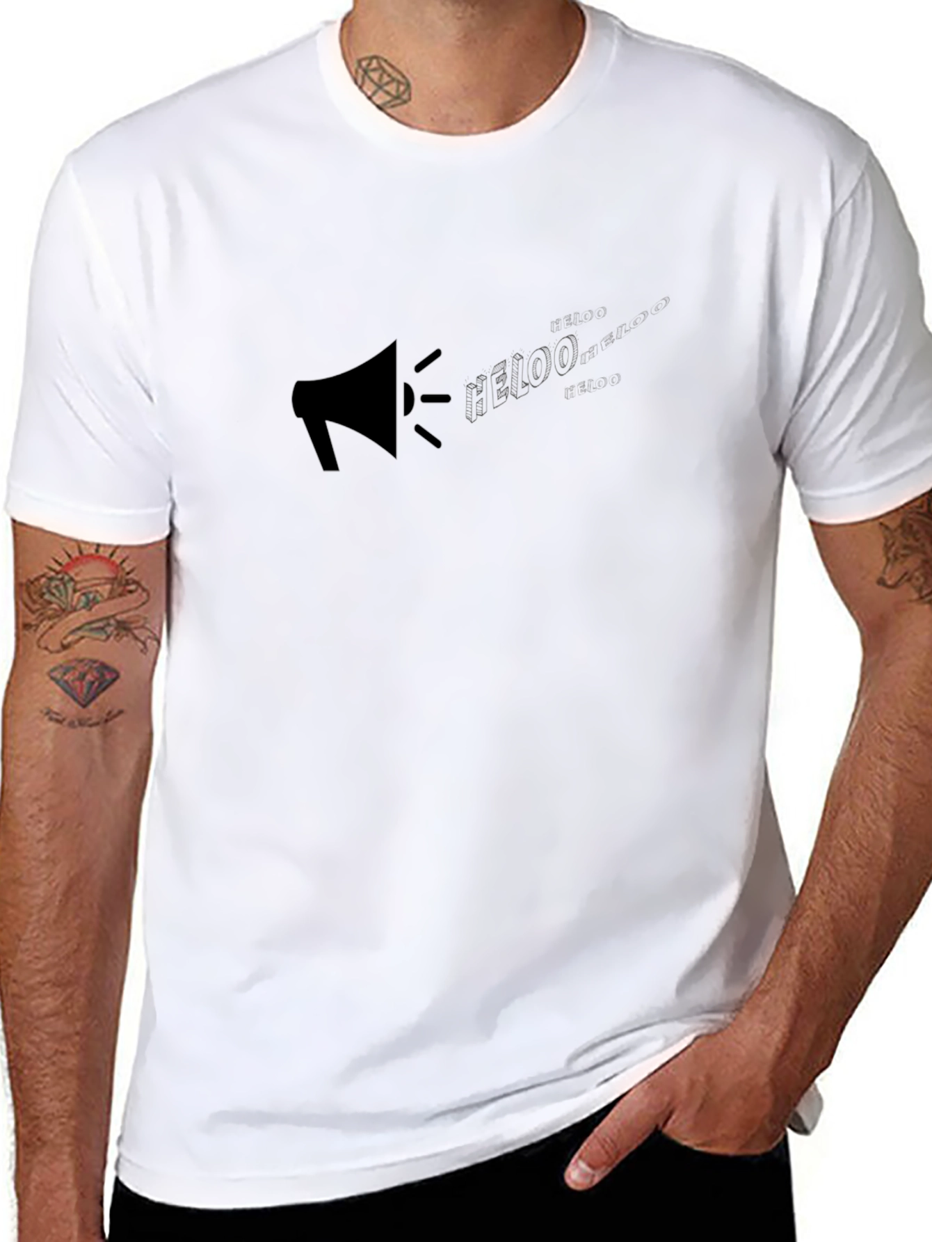 Black Graphic Tee - Megaphone Design