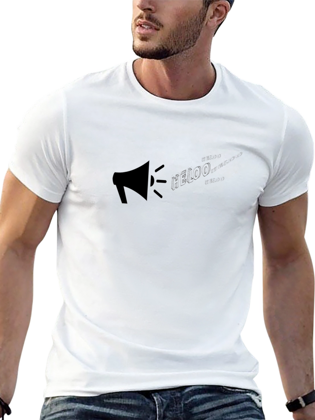 Black Graphic Tee - Megaphone Design