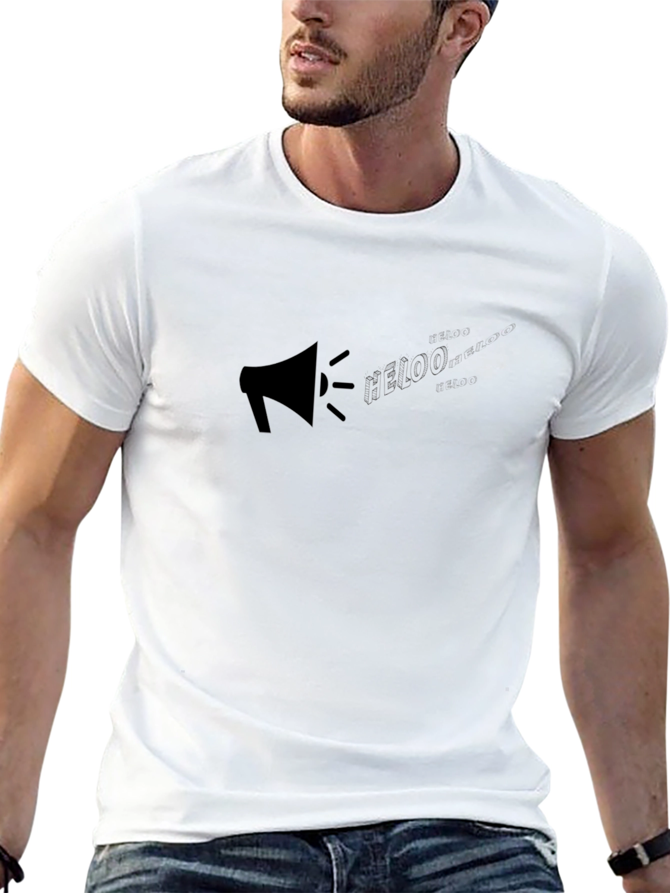 Black Graphic Tee - Megaphone Design