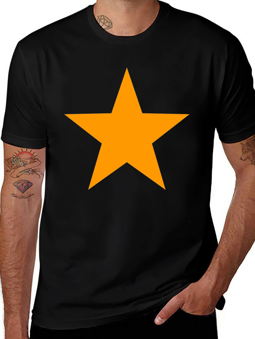 Bold Star Graphic Tee - Classic Black