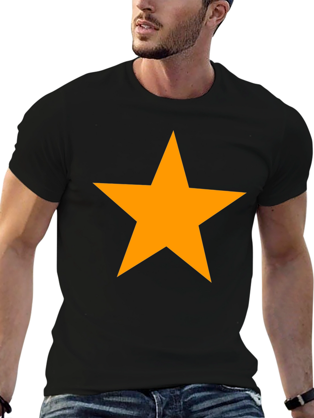 Bold Star Graphic Tee - Classic Black