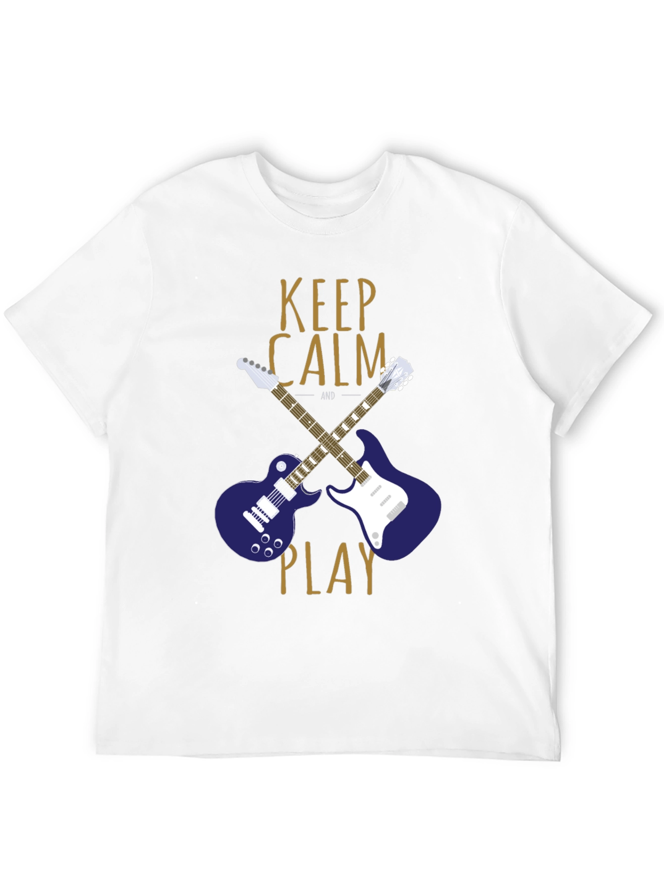 Keep Calm and Play Guitar Graphic T-Shirt