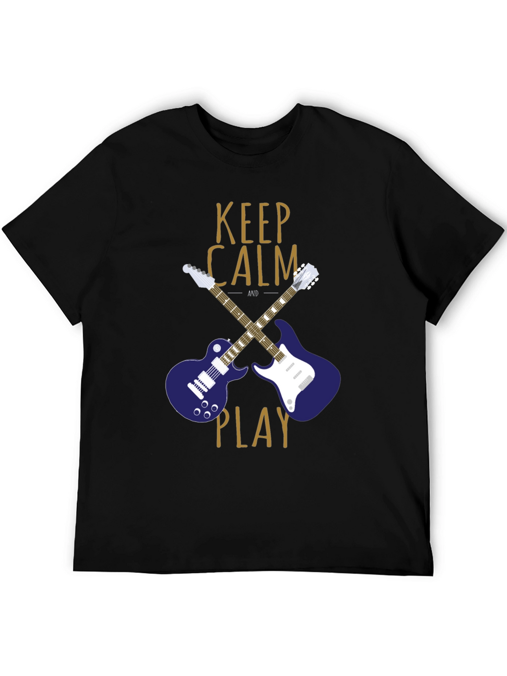 Keep Calm and Play Guitar Graphic T-Shirt
