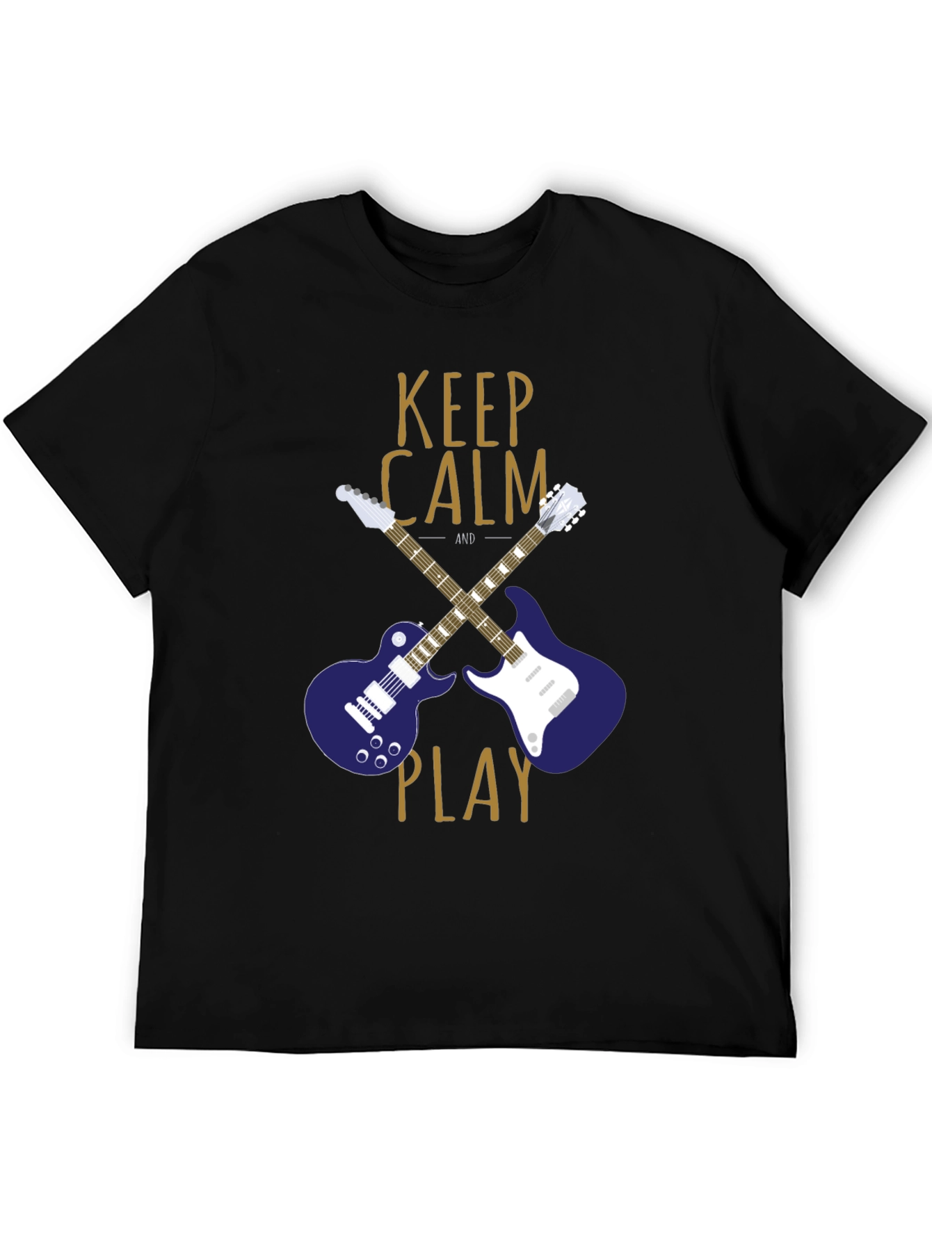 Keep Calm and Play Guitar Graphic T-Shirt