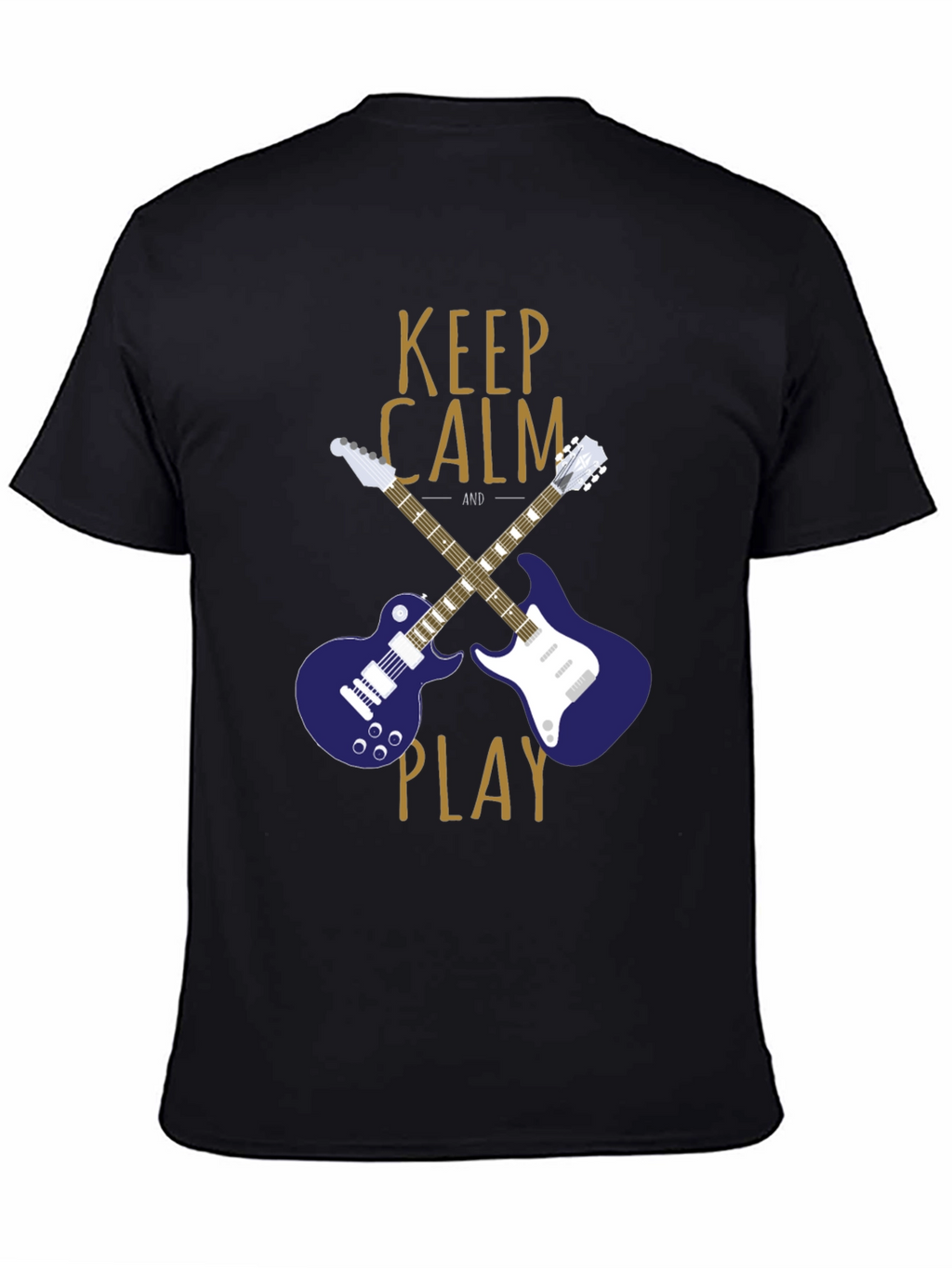 Keep Calm and Play Guitar Graphic T-Shirt