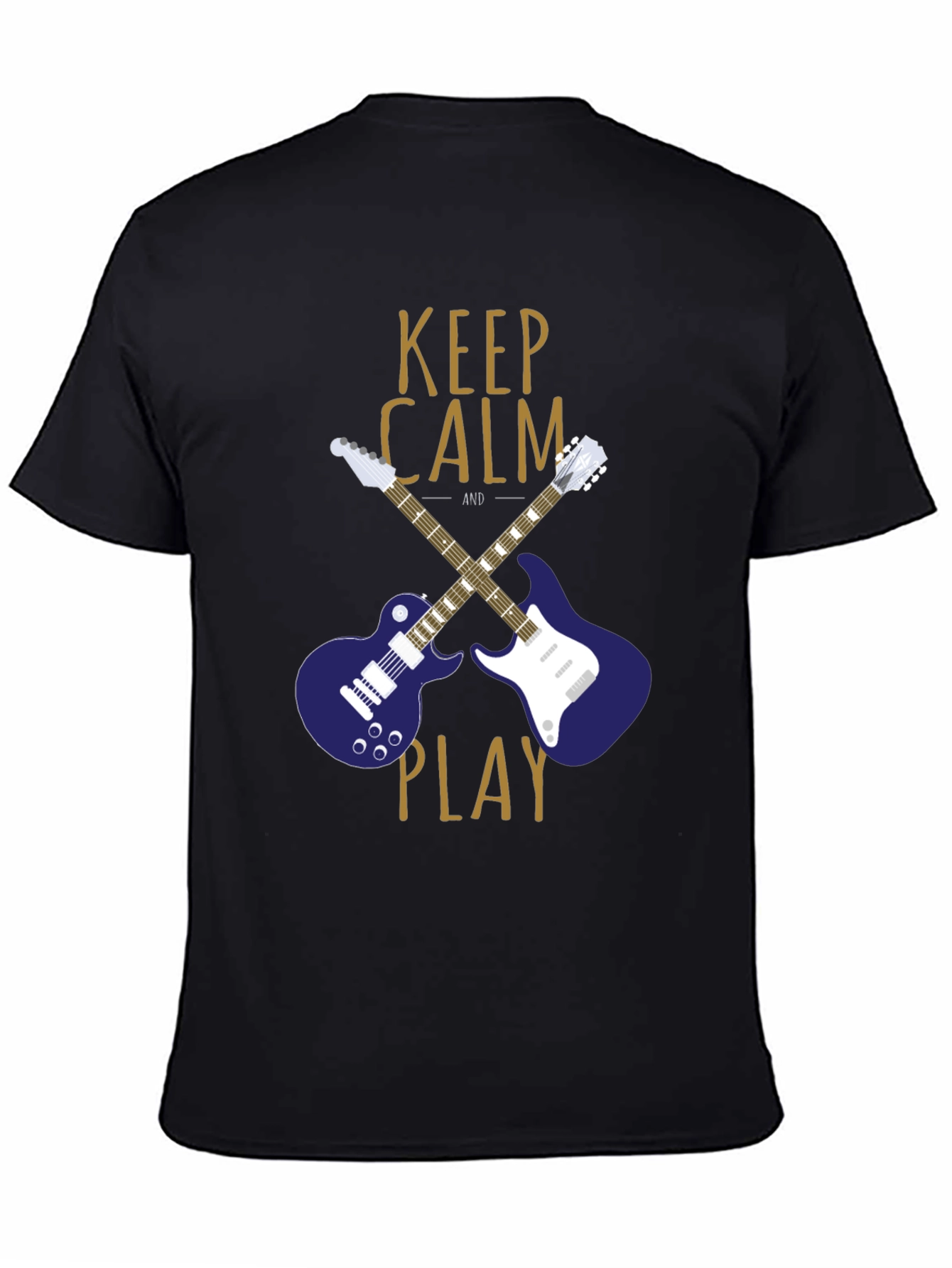 Keep Calm and Play Guitar Graphic T-Shirt