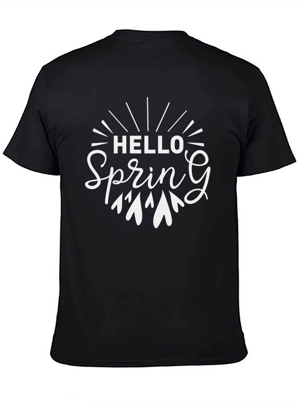 Hello Spring Black Graphic Tee
