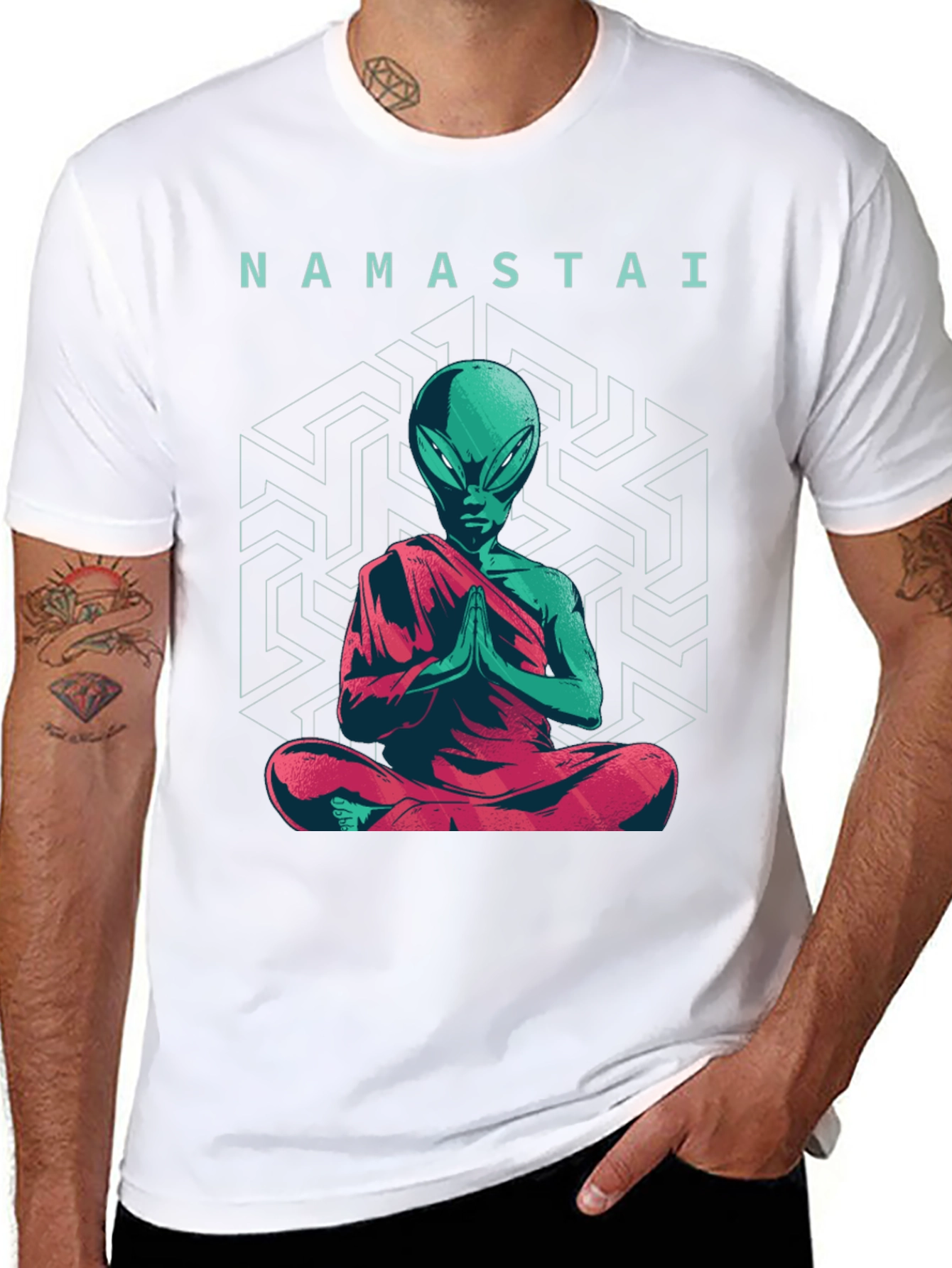 Namastai Alien Meditation T-Shirt - Sci-Fi Spiritual Tee