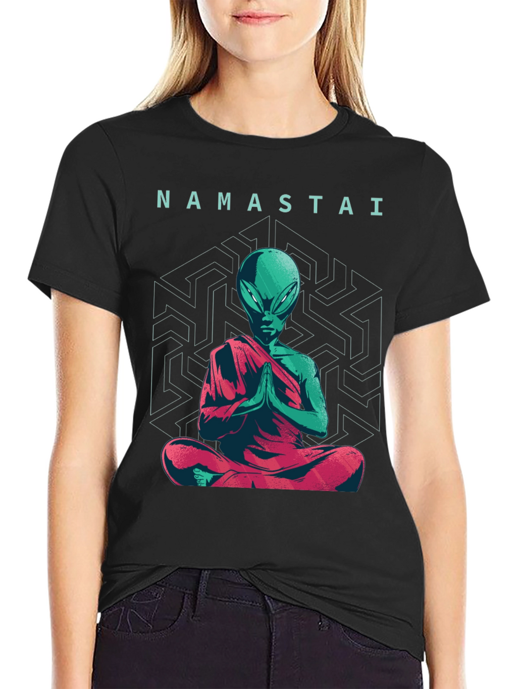 Namastai Alien Meditation T-Shirt - Sci-Fi Spiritual Tee