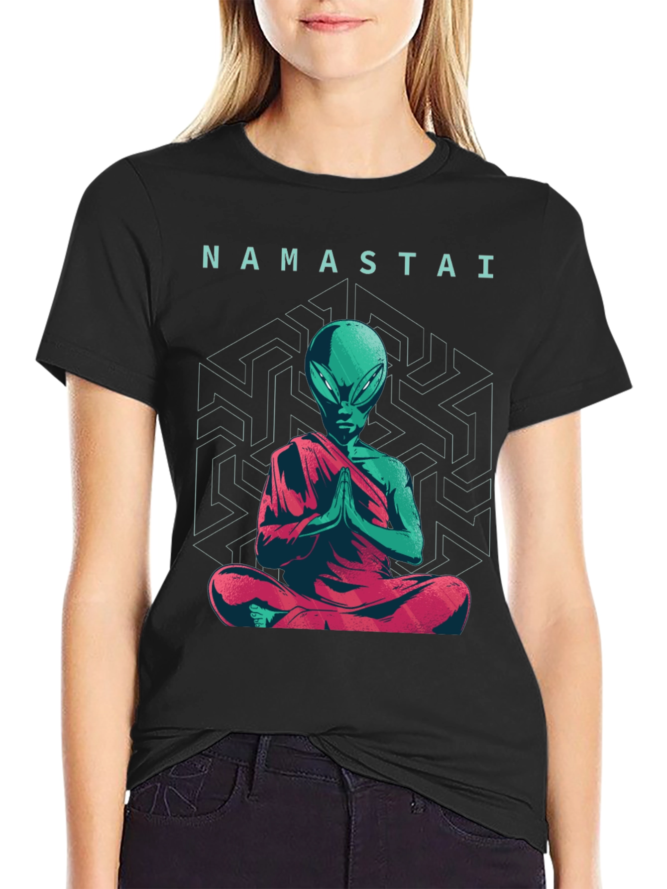 Namastai Alien Meditation T-Shirt - Sci-Fi Spiritual Tee