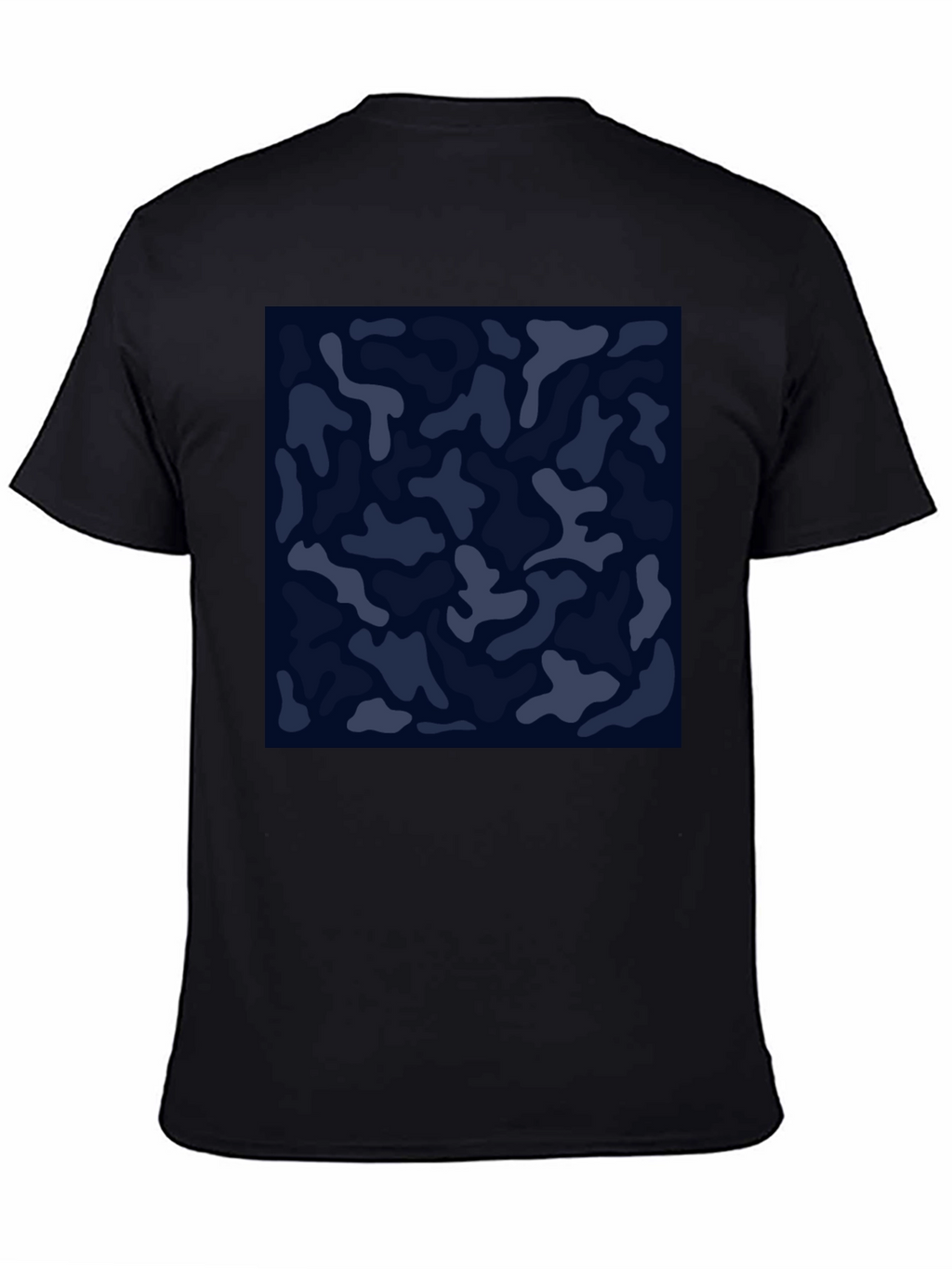 Mens Camo Print Black Crew Neck T-Shirt