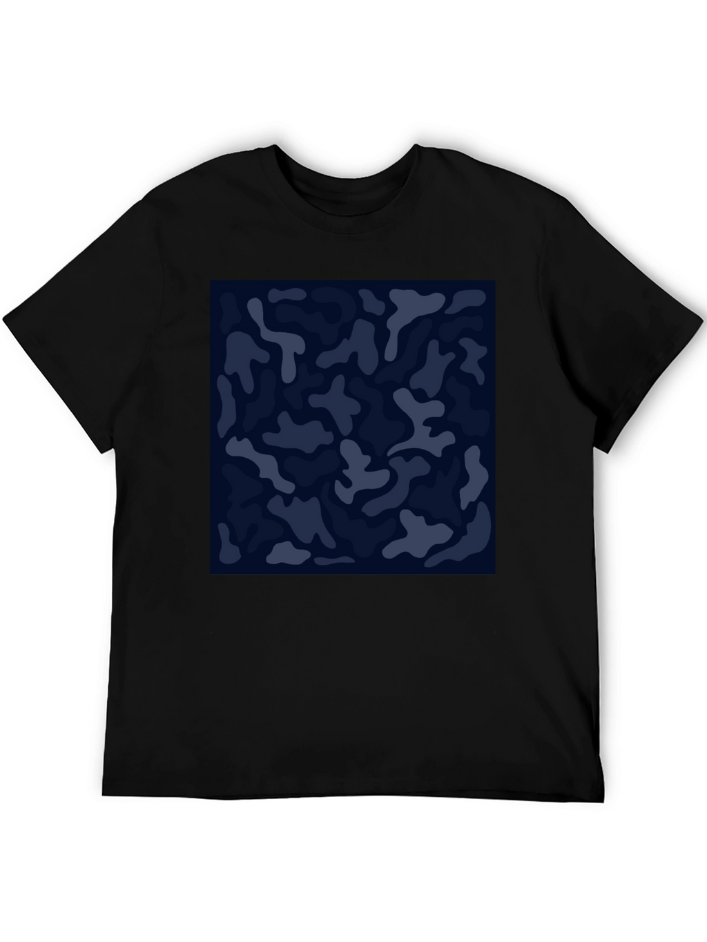 Mens Camo Print Black Crew Neck T-Shirt