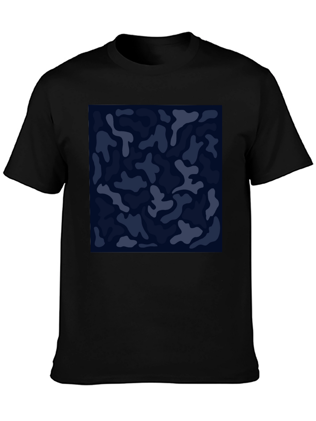 Mens Camo Print Black Crew Neck T-Shirt