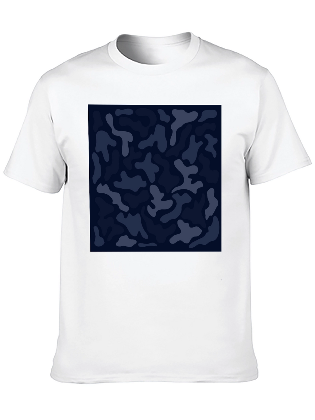 Mens Camo Print Black Crew Neck T-Shirt