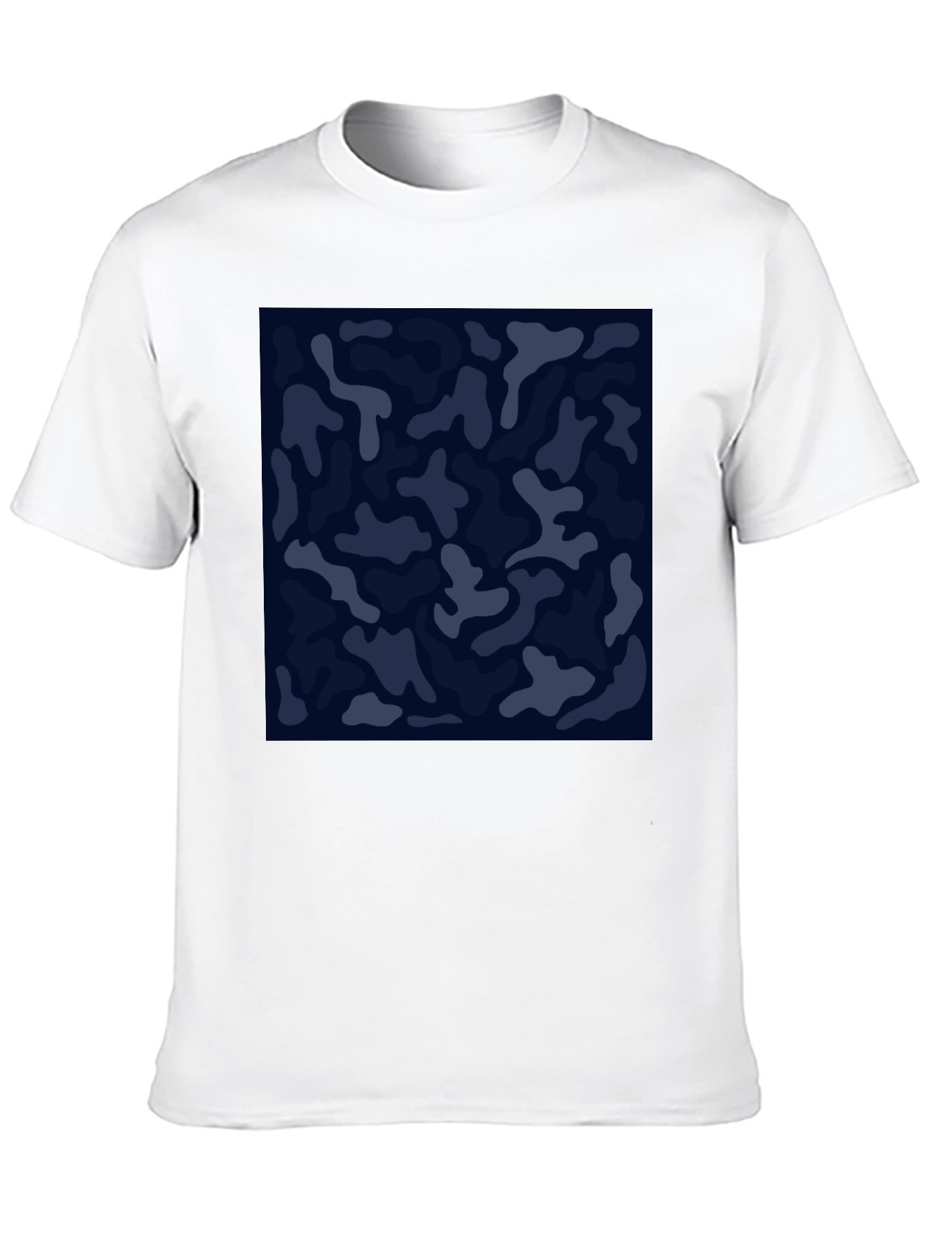 Mens Camo Print Black Crew Neck T-Shirt