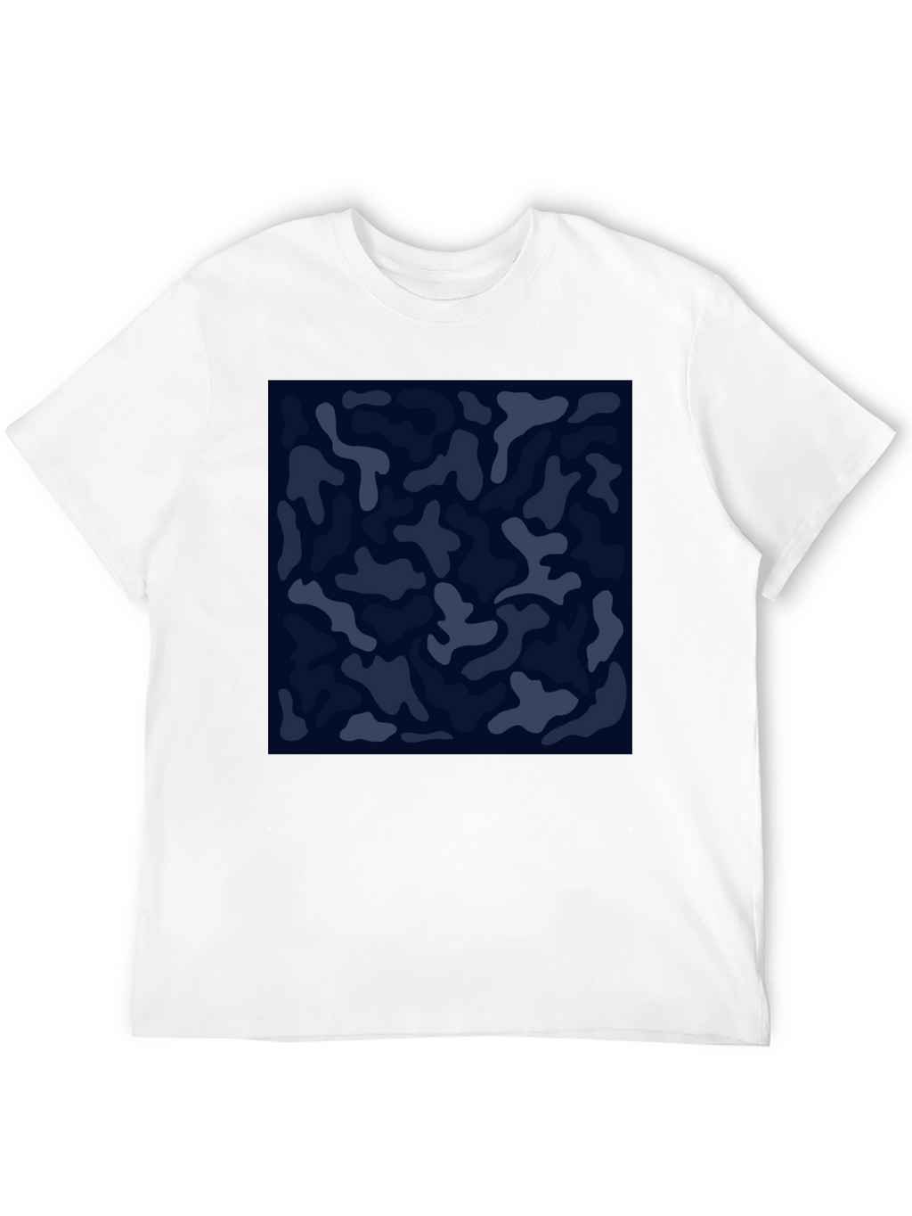 Mens Camo Print Black Crew Neck T-Shirt