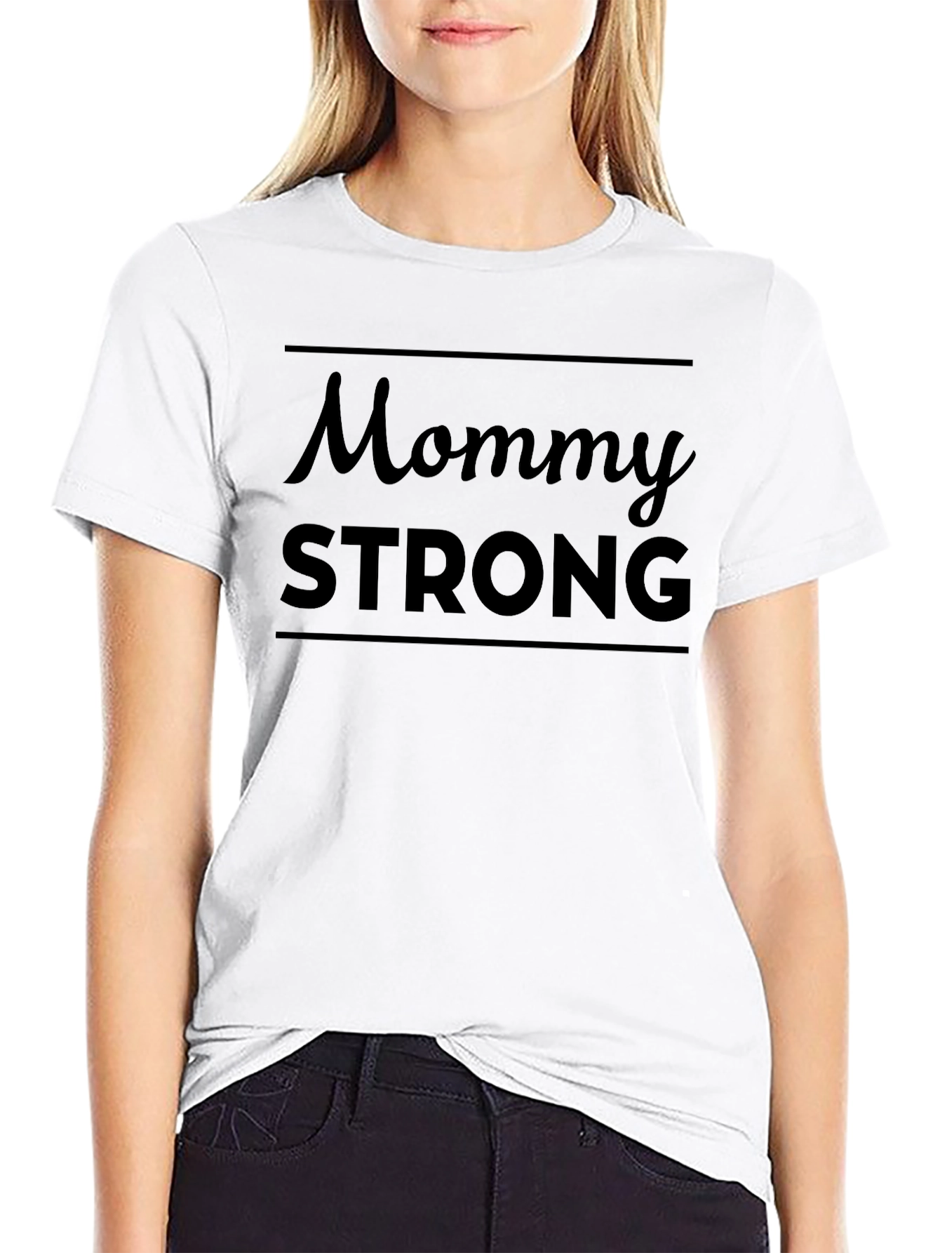 Mommy Strong Graphic Tee - Black Casual T-Shirt