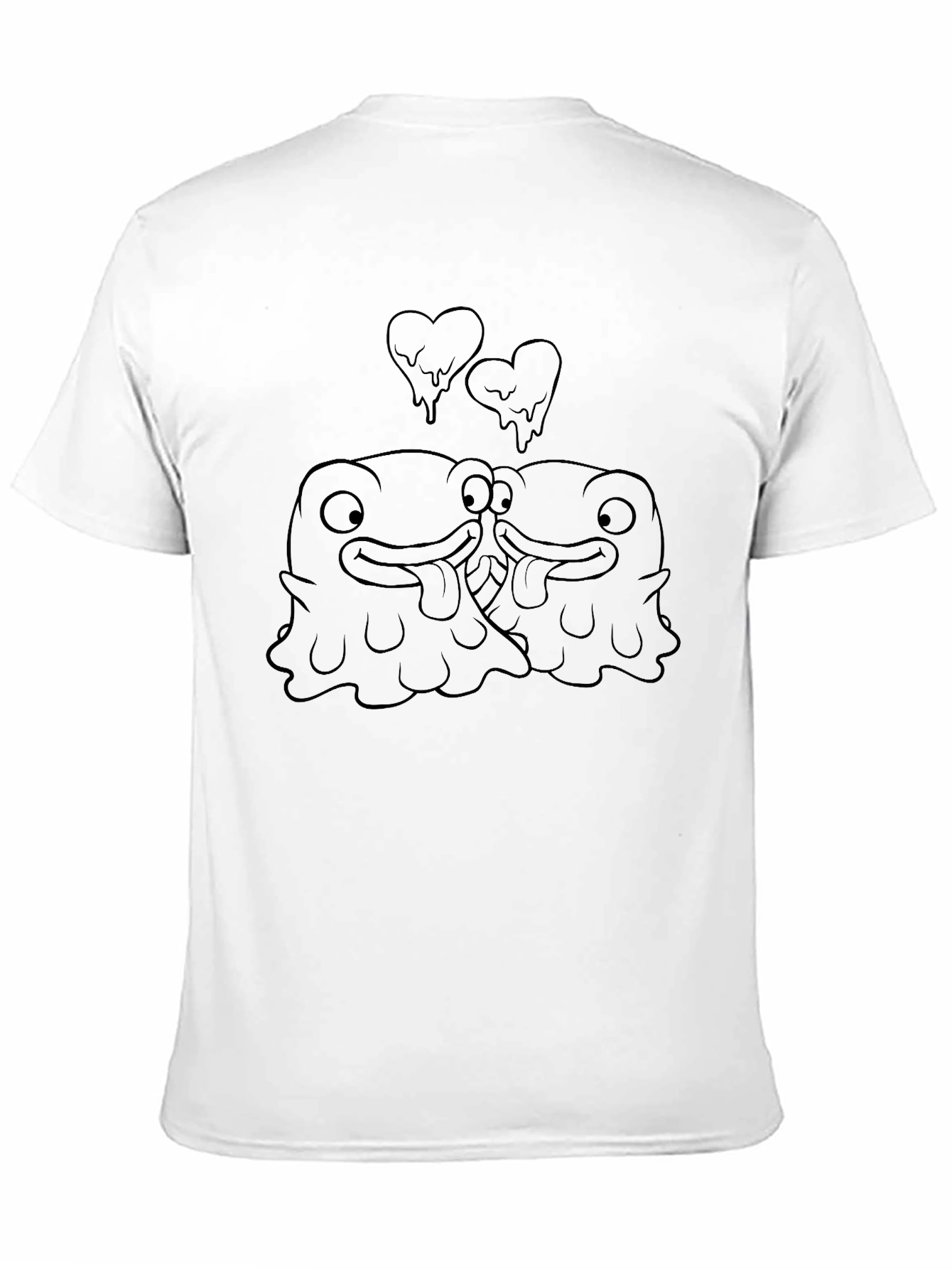 Quirky Kissing Frogs Black T-Shirt