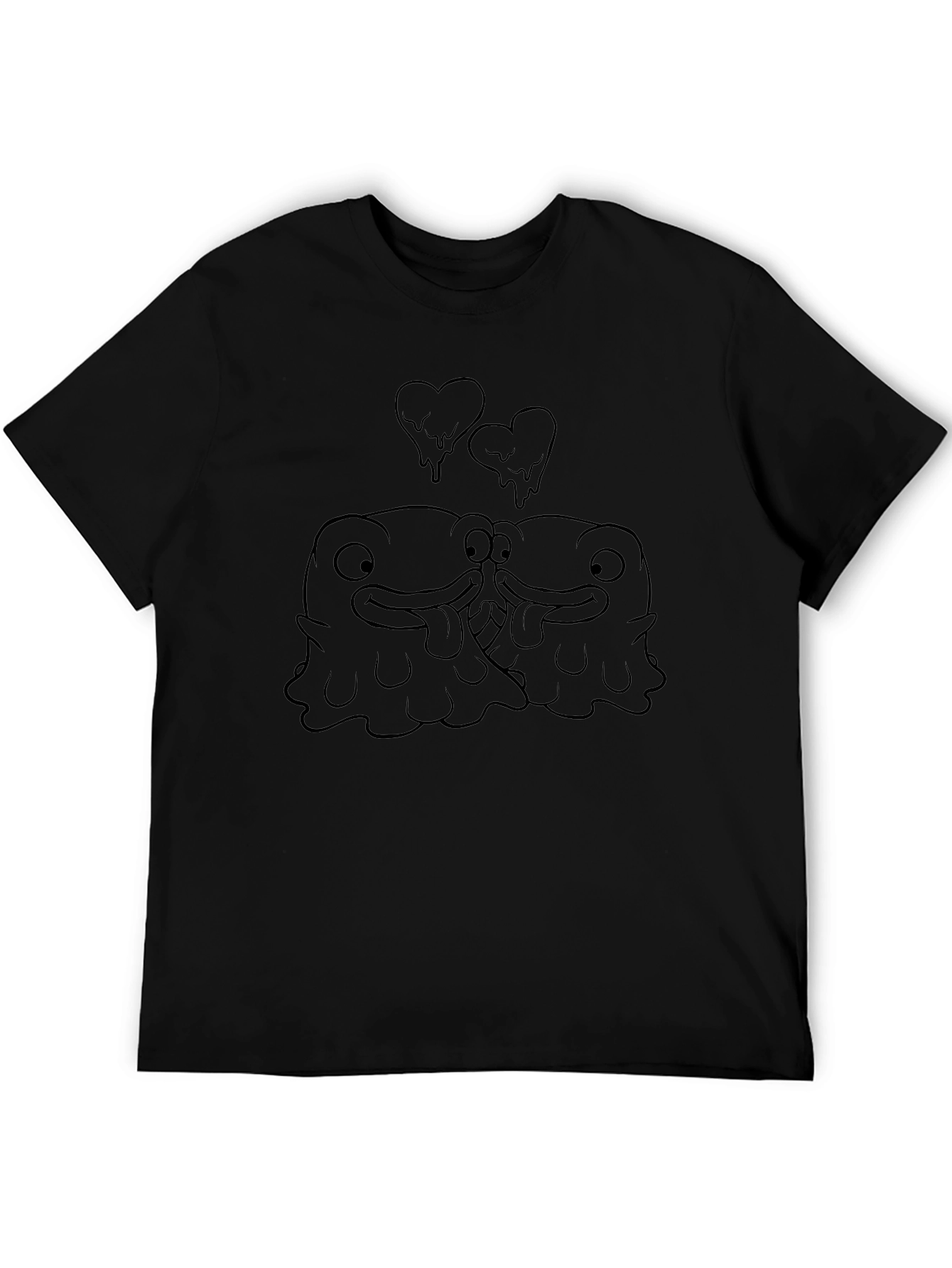 Quirky Kissing Frogs Black T-Shirt