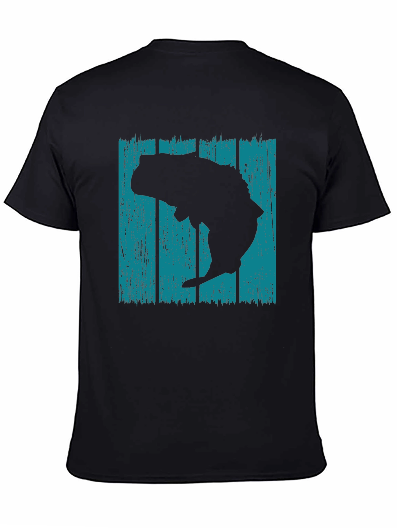 Retro Bass Fish Graphic T-Shirt - Black