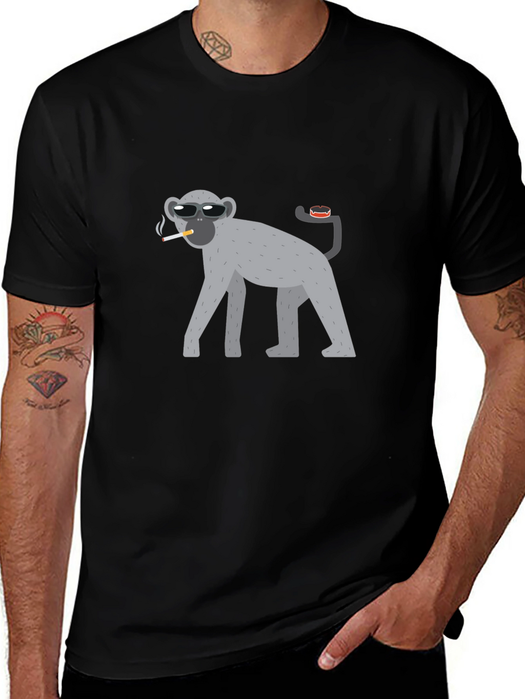 Cool Monkey Black T-Shirt