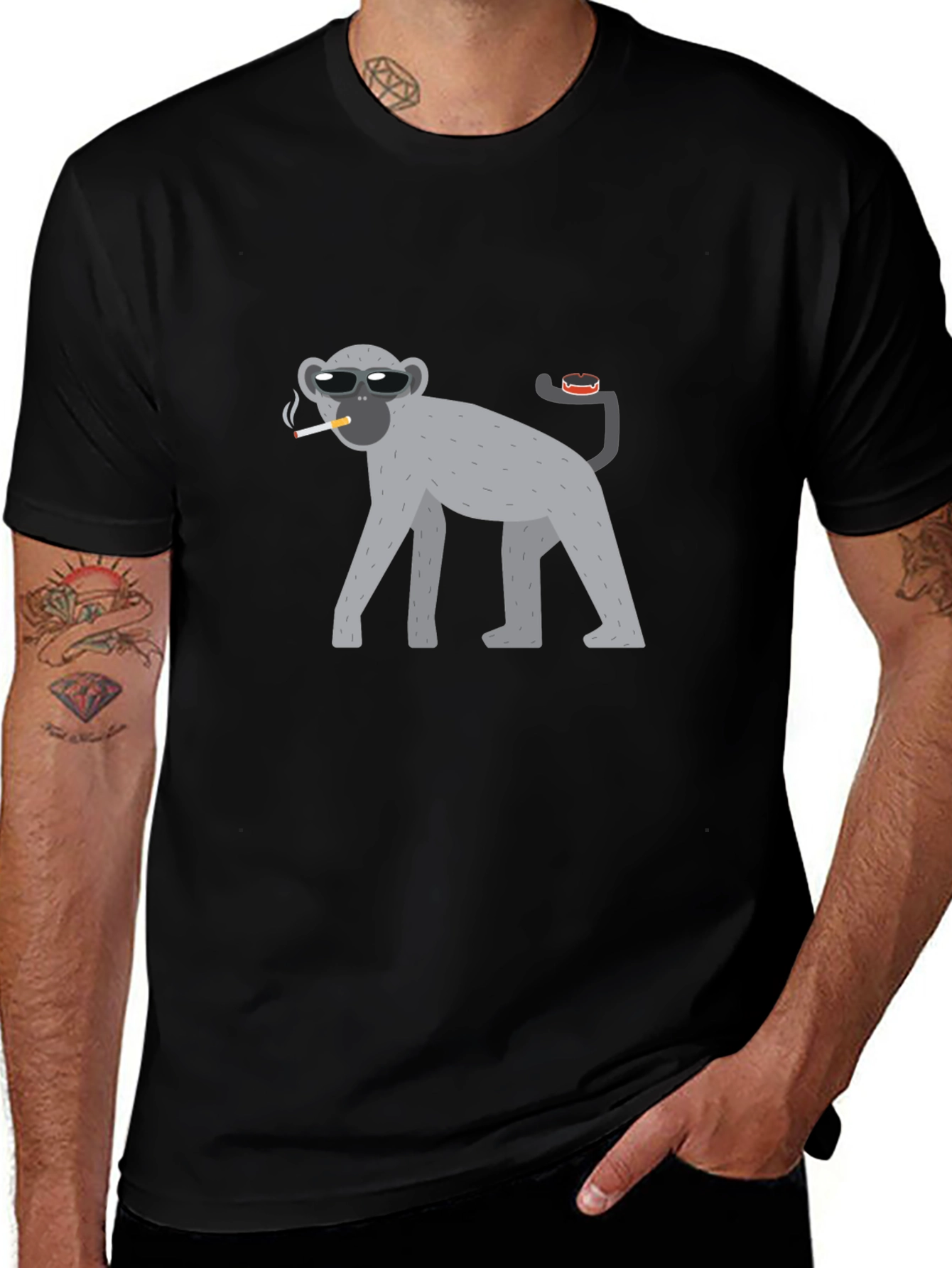 Cool Monkey Black T-Shirt